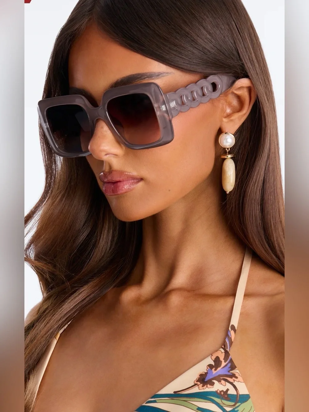✨Stylish Oversized Square Sunglasses - Taupe/brown